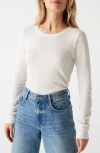 Michael Stars Juliet Long Sleeve Thermal Tee In White