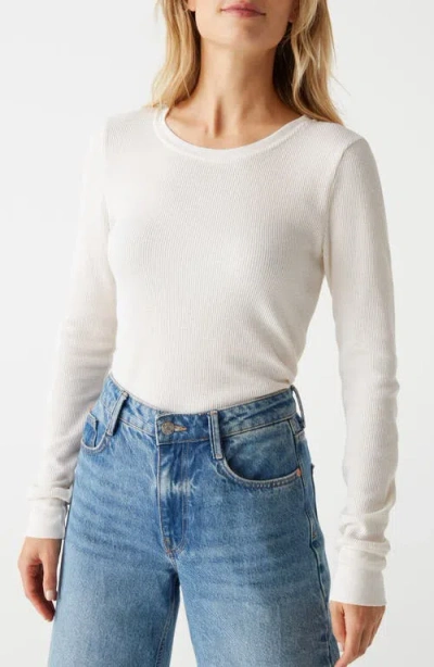 Michael Stars Juliet Long Sleeve Thermal Tee In White