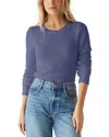 Michael Stars Juliet Long-sleeve Waffle-knit Tee In Moonlit