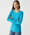 Michael Stars Legacy Supima Tee With Raw Edge In Berrywood