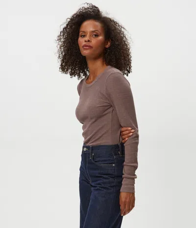 Michael Stars Juliet Thermal Tee In Brown