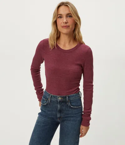 Michael Stars Juliet Thermal Tee In Burgundy
