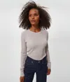 Michael Stars Juliet Thermal Tee In Gray