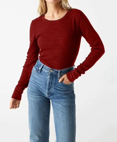 Michael Stars Juliet Thermal Tee In Carmine In Pink