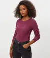 Michael Stars Juliet Thermal Tee In Pink