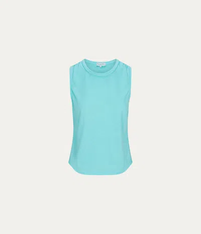 Michael Stars Gina Ribbed Crop Tank In Blue
