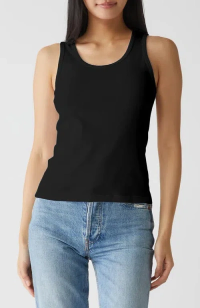 Michael Stars Juno Scoop Neck Tank In Black