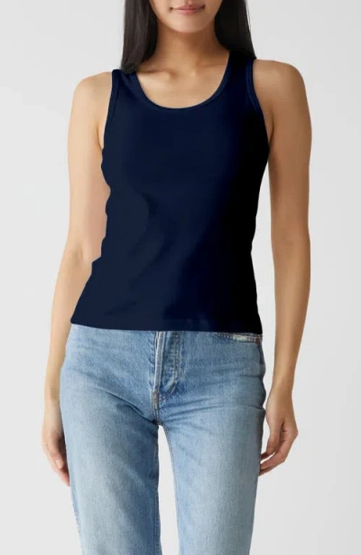 Michael Stars Juno Scoop Neck Tank In Blue