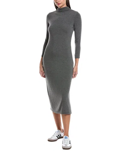Michael Stars Justine Mock Neck Midi Dress In Gray