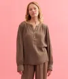 Michael Stars Kacey Peasant Top In Seacrest