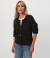 Michael Stars Kaden Crewneck Cardigan In Black