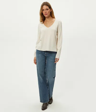 Michael Stars Kailee V-neck Long Sleeve Tee In Gray