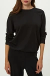 Michael Stars Kaley Long Sleeve Cotton & Modal T-shirt In Black
