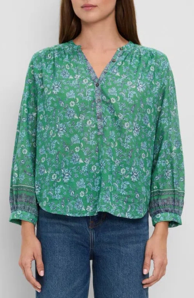 Michael Stars Katarina Printed Popover Top In Green