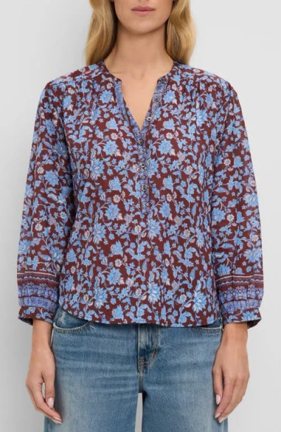 Michael Stars Katarina Print Top In Blue