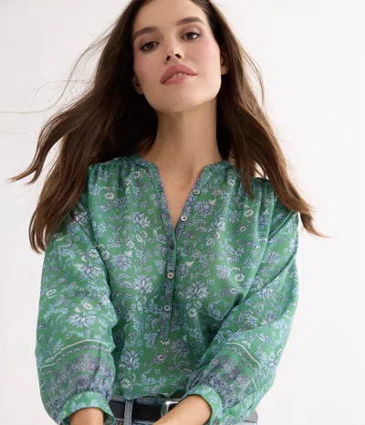 Michael Stars Katarina Printed Popover Top In Green