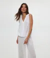 Michael Stars Kate Surplice Sleeveless Top In White