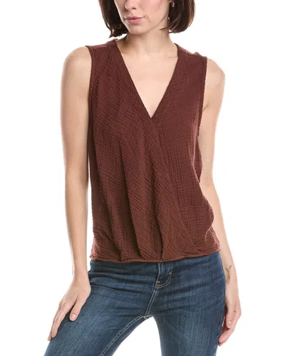 Michael Stars Kate Surplice Tank In Burgundy