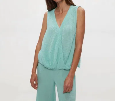 Michael Stars Kate Surplice Tank In Serene In Green