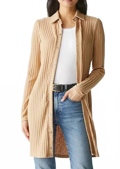 Michael Stars Kayla Button Down Cardigan Dress In Cashew In Nude