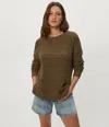 Michael Stars Kaylin Relaxed Pullover In Green