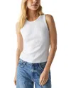 Michael Stars Halley Ribbed Tank With Ruching In White In White