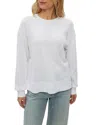 Michael Stars Keri Crew Neck Pullover Sweatshirt With Dorito In White