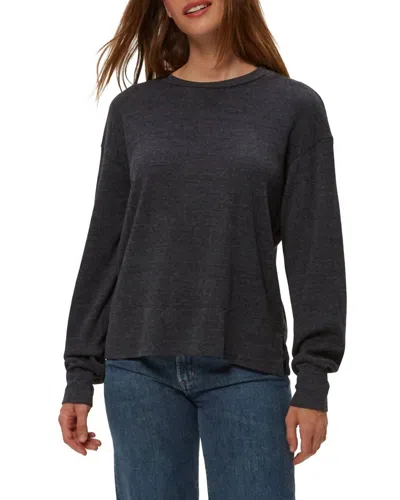 Michael Stars Keri Thermal Pullover In Charcoal In Black