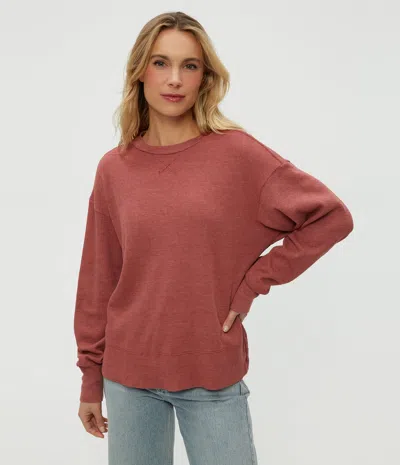 Michael Stars Keri Thermal Pullover In Red