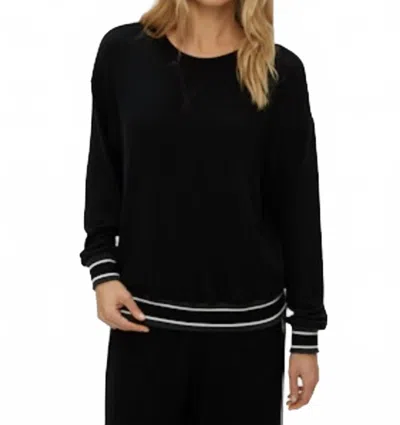 Michael Stars Kimora Crewneck Pullover Sweater In Black