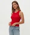 Michael Stars Kira Crinkle Tank In Rumba In Red