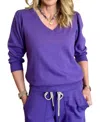 Michael Stars Kit V-neck Sweatshirt In Mulberry In Purple