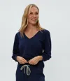 Michael Stars Kit V-neck Sweatshirt In Nocturnal