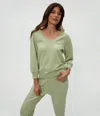 Michael Stars Kit V-neck Sweatshirt In Seacrest