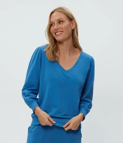 Michael Stars Kit V-neck Sweatshirt In Ocean
