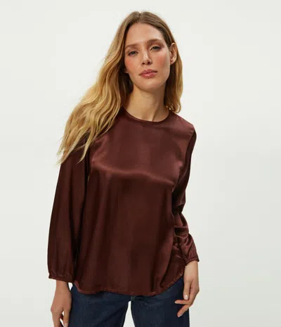 Michael Stars Lali Satin Top In Brown