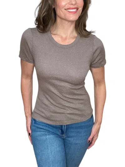 Michael Stars Lani Crew Neck Tee In Cobblestone