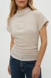 Michael Stars Lara Mock Neck Rib Sweater In Neutral