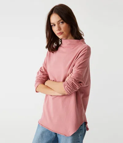 Michael Stars Laurel Mock Neck Top In Berrywood