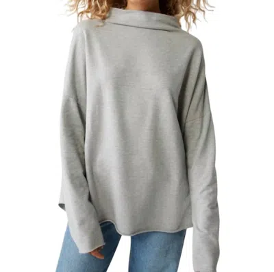 MICHAEL STARS LAUREL MOCK NECK TOP IN HEATHER GREY