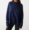 Michael Stars Laurel Mock Neck Top In Nocturnal In Blue