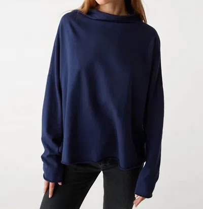 Michael Stars Laurel Mock Neck Top In Nocturnal In Blue