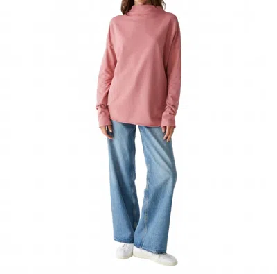 Michael Stars Laurel Mock Neck Top In Pink In Multi