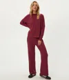 Michael Stars Leann Straight Rib Pant In Brown