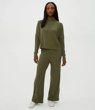 Michael Stars Leann Straight Rib Pant In Green