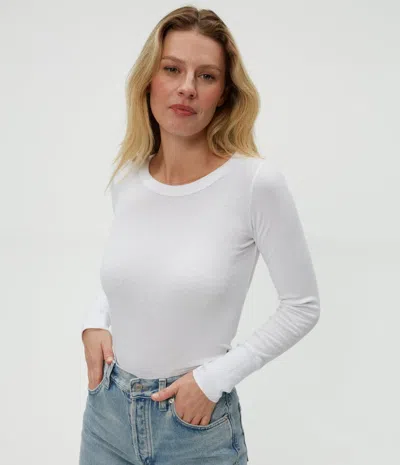 Michael Stars Legacy Supima Tee With Raw Edge In White