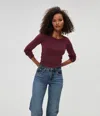 Michael Stars Legacy Supima Tee With Raw Edge In Beetroot