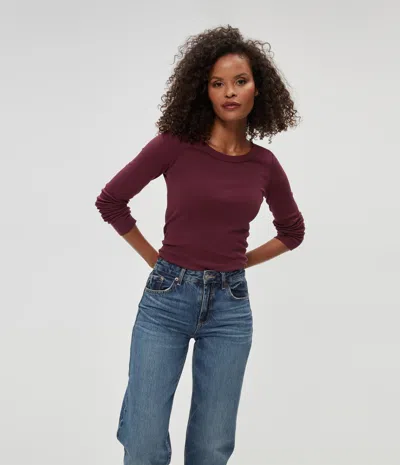 Michael Stars Legacy Supima Tee With Raw Edge In Beetroot