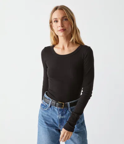Michael Stars Legacy Supima Tee With Raw Edge In Berrywood