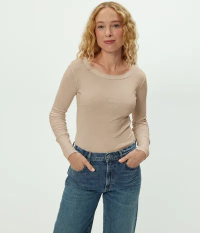 Michael Stars Legacy Supima Tee With Raw Edge In Brown